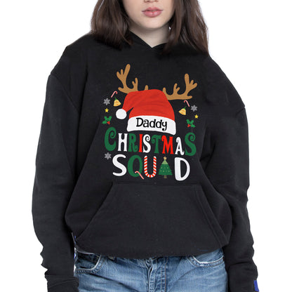 Daddy Christmas Squad With Reindeer Antlers And Santa Hat