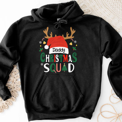 Daddy Christmas Squad With Reindeer Antlers And Santa Hat