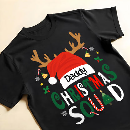 Daddy Christmas Squad With Reindeer Antlers And Santa Hat