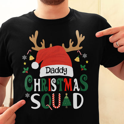 Daddy Christmas Squad With Reindeer Antlers And Santa Hat