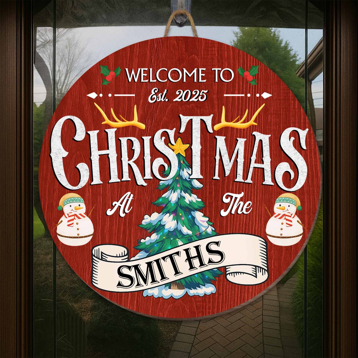 Welcome To Christmas At The, Christmas Tree And Snowman