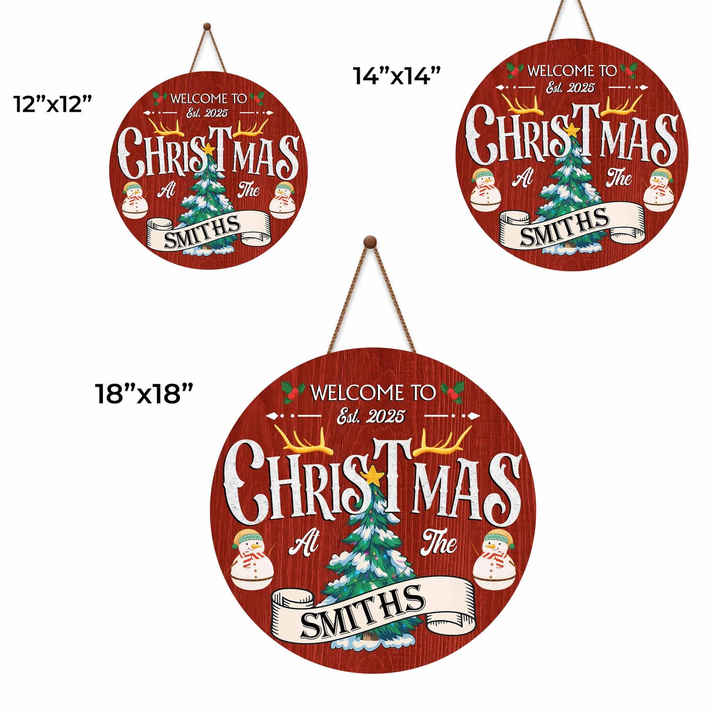 Welcome To Christmas At The, Christmas Tree And Snowman