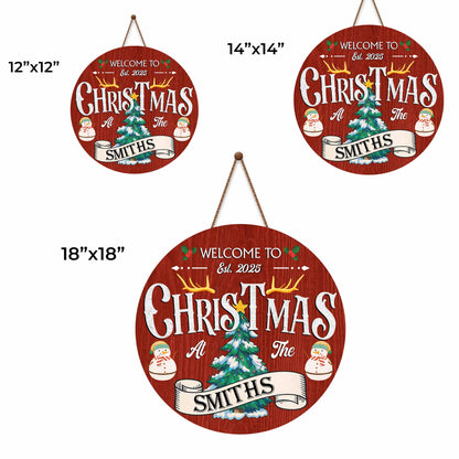 Welcome To Christmas At The, Christmas Tree And Snowman