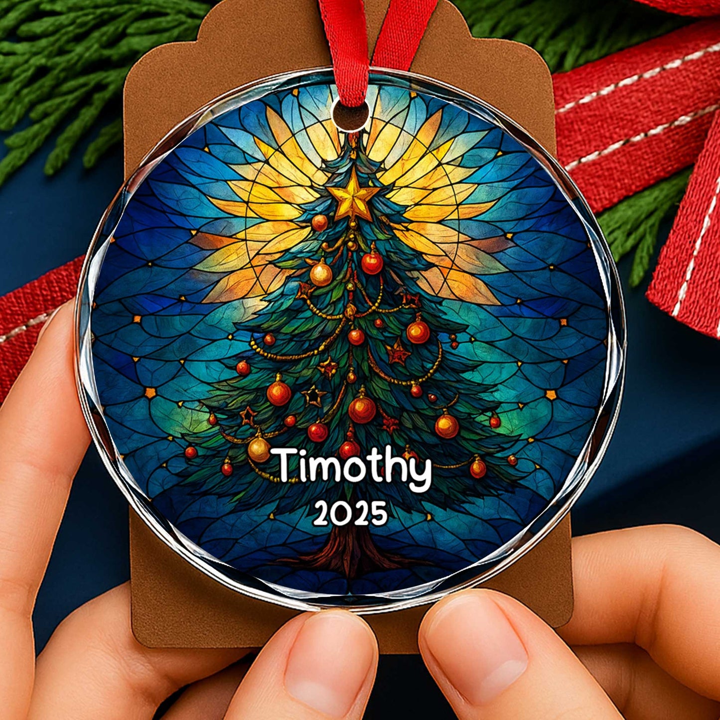 Stunning Stained Glass Style Christmas Tree