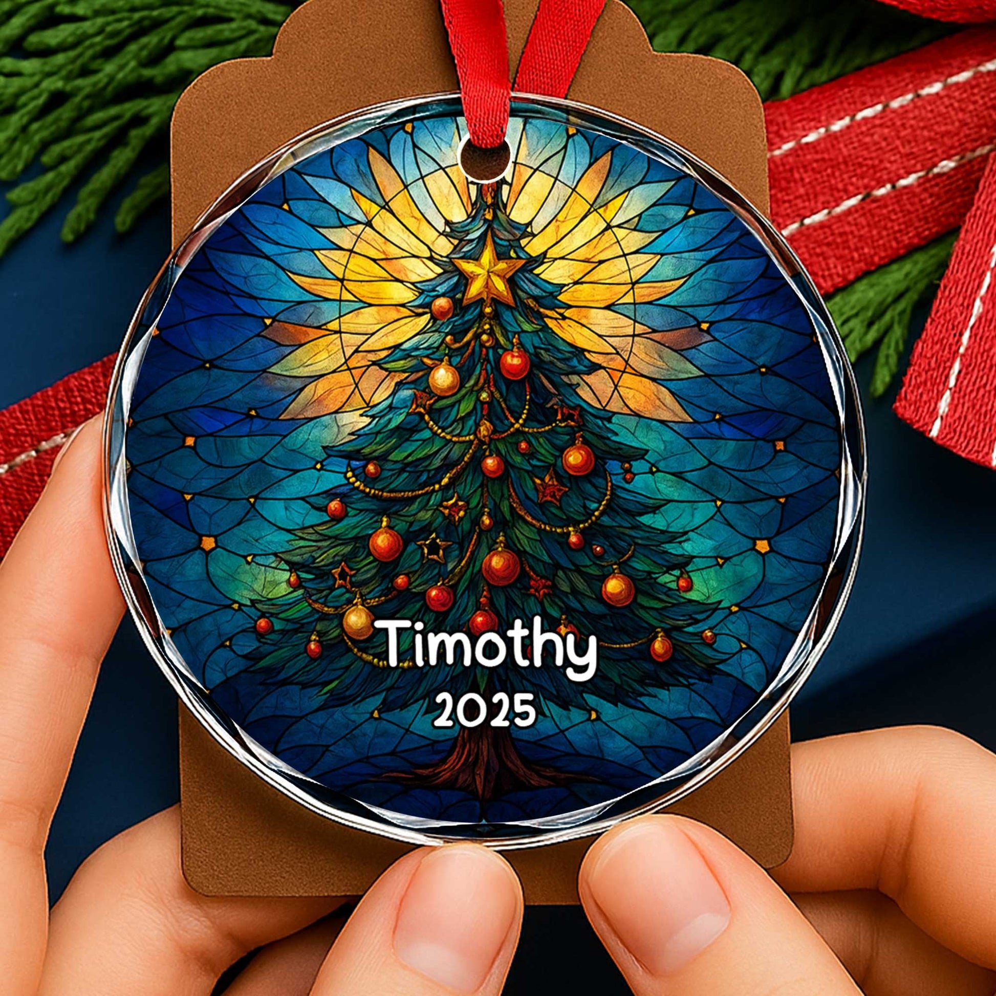 Stunning Stained Glass Style Christmas Tree