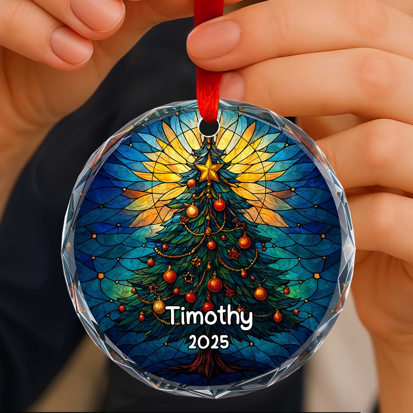 Stunning Stained Glass Style Christmas Tree