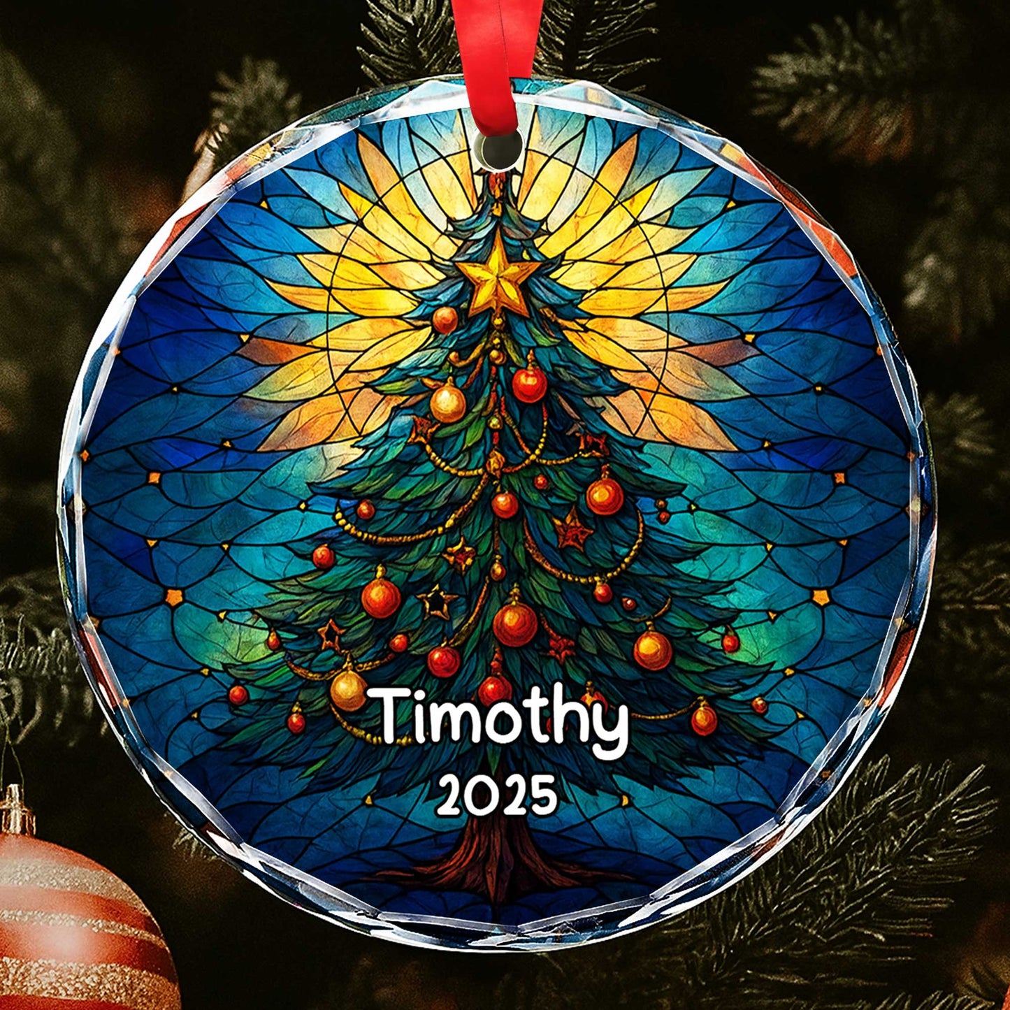 Stunning Stained Glass Style Christmas Tree