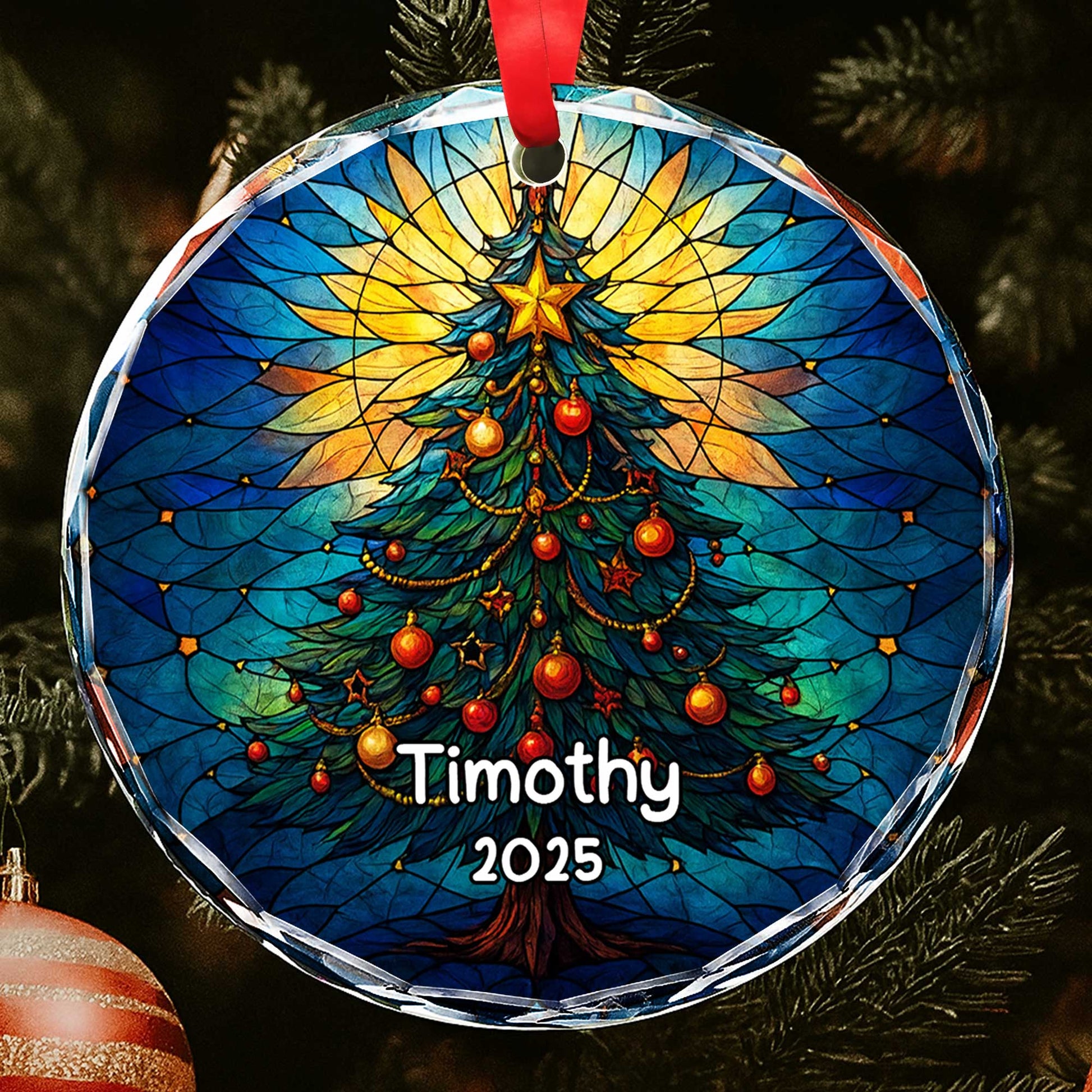 Stunning Stained Glass Style Christmas Tree