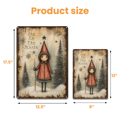 Joy To The World With A Girl And Christmas Trees