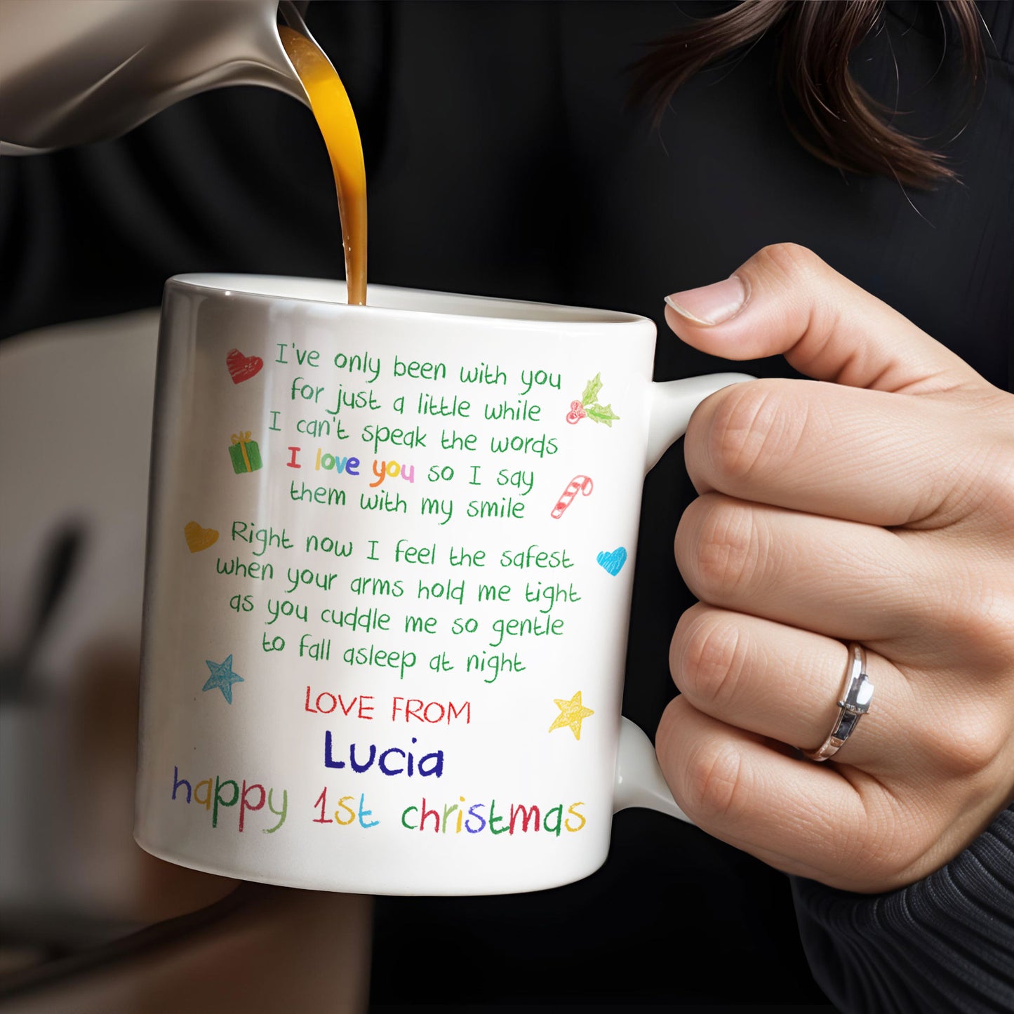 I'm As Lucky As Can Be, Happy 1st Christmas With Trees And Gifts - Personalized Custom Coffee Mug - XMAS040_MG