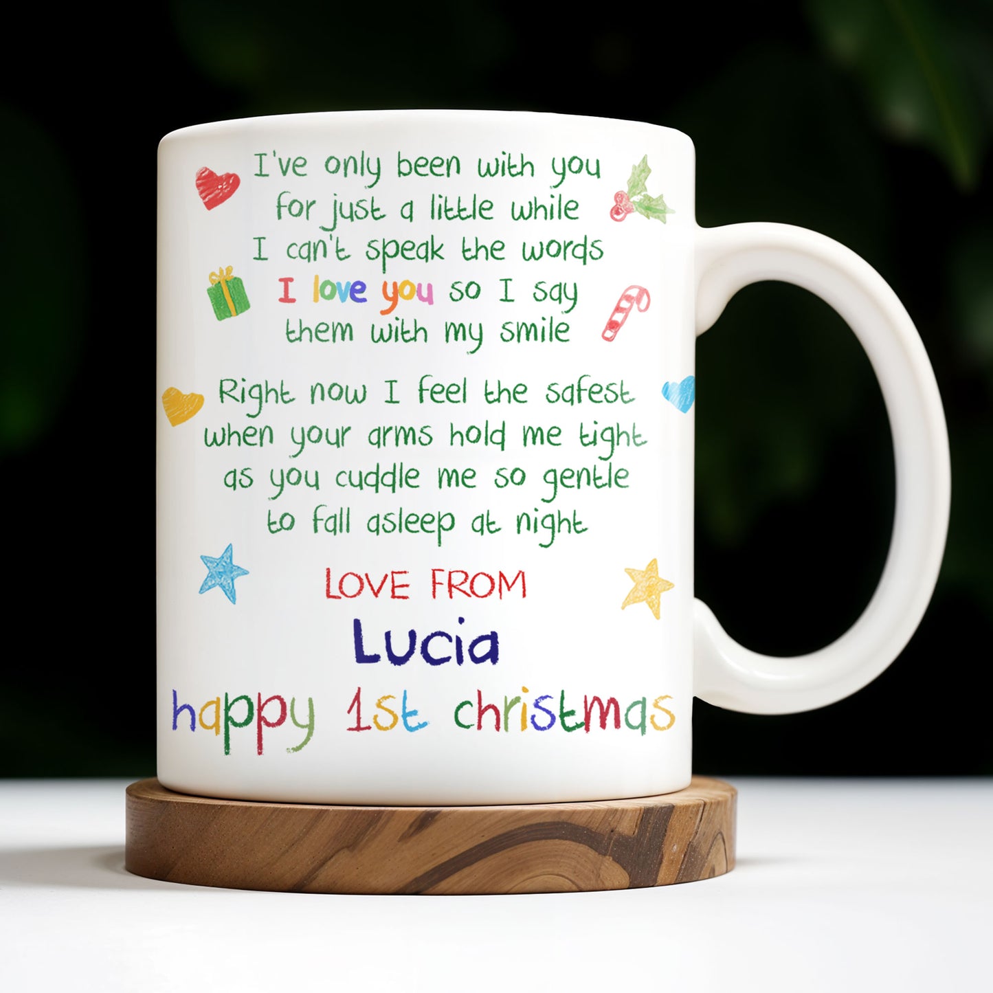 I'm As Lucky As Can Be, Happy 1st Christmas With Trees And Gifts - Personalized Custom Coffee Mug - XMAS040_MG