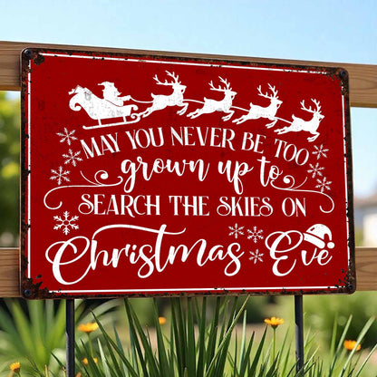 Search The Skies On Christmas Eve With Reindeer And Snowflakes