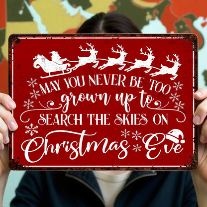 Search The Skies On Christmas Eve With Reindeer And Snowflakes