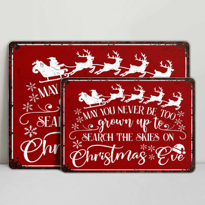 Search The Skies On Christmas Eve With Reindeer And Snowflakes