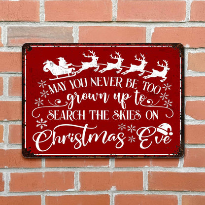 Search The Skies On Christmas Eve With Reindeer And Snowflakes