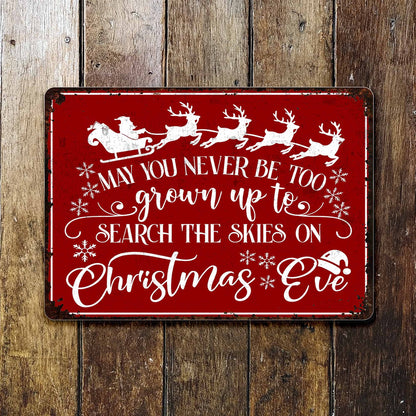 Search The Skies On Christmas Eve With Reindeer And Snowflakes