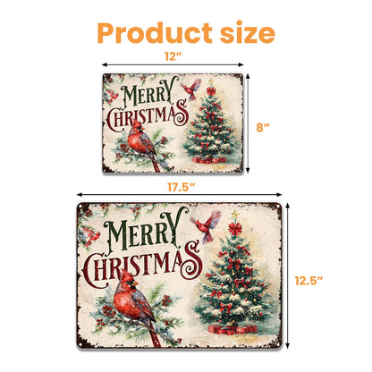 Merry Christmas With Cardinal And Christmas Tree