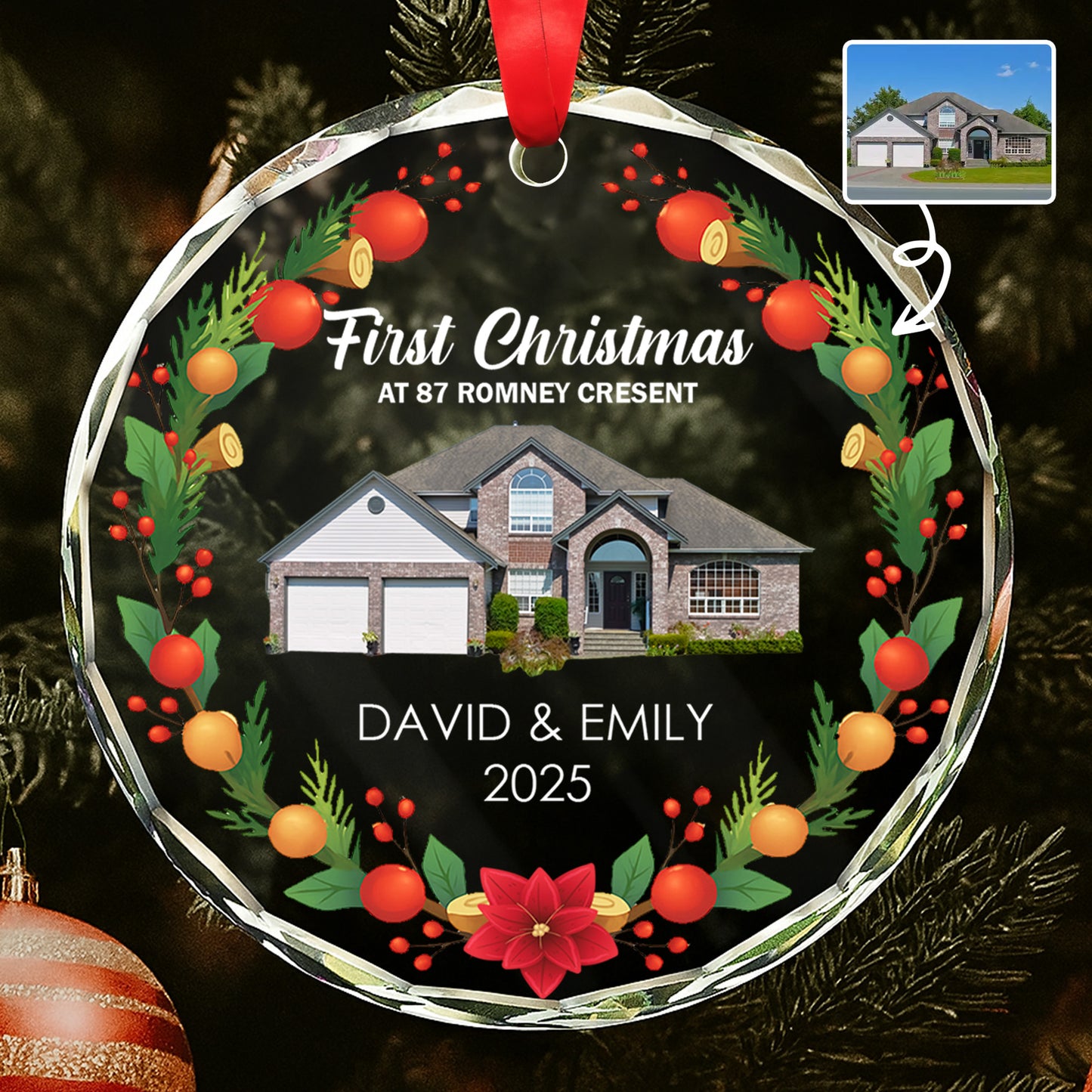 First Christmas At New Home with Festive Ornaments