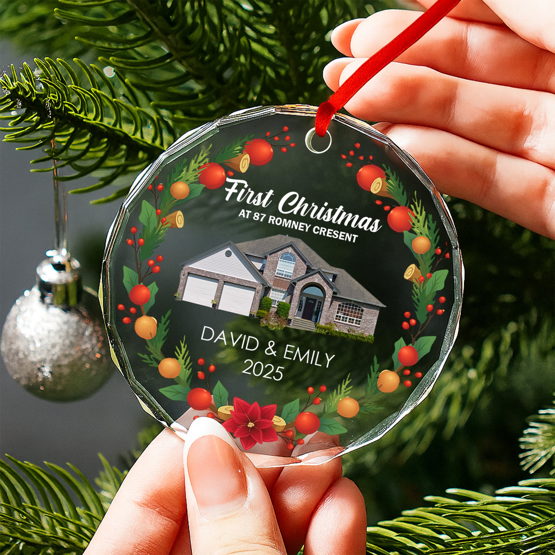 First Christmas At New Home with Festive Ornaments