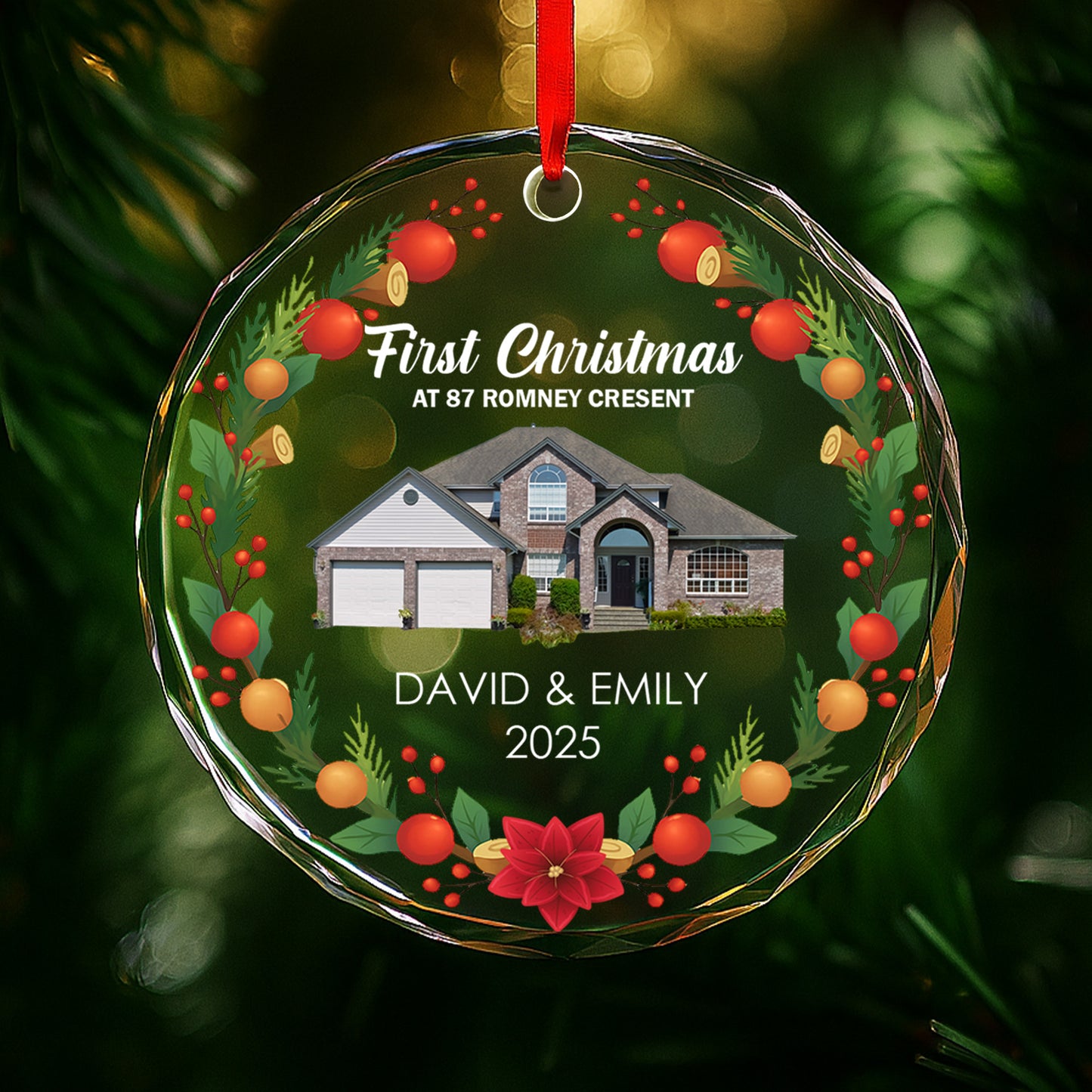 First Christmas At New Home with Festive Ornaments