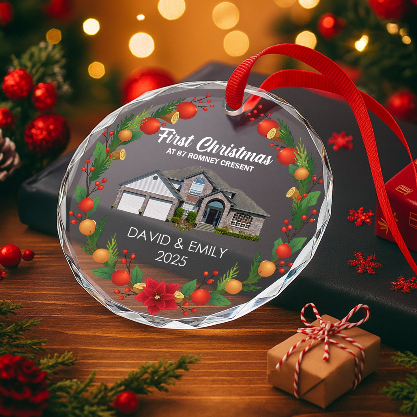 First Christmas At New Home with Festive Ornaments