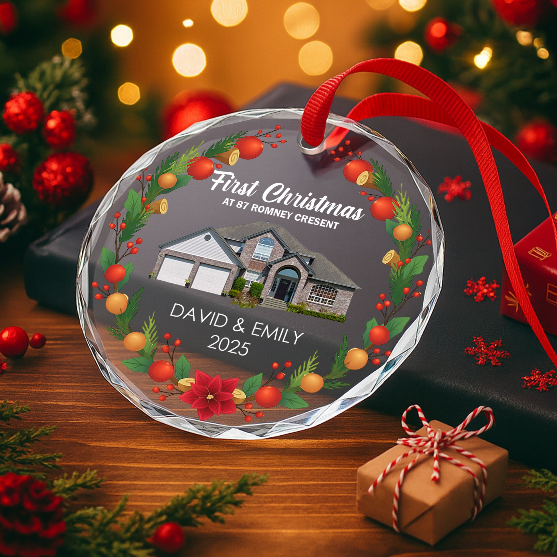 First Christmas At New Home with Festive Ornaments