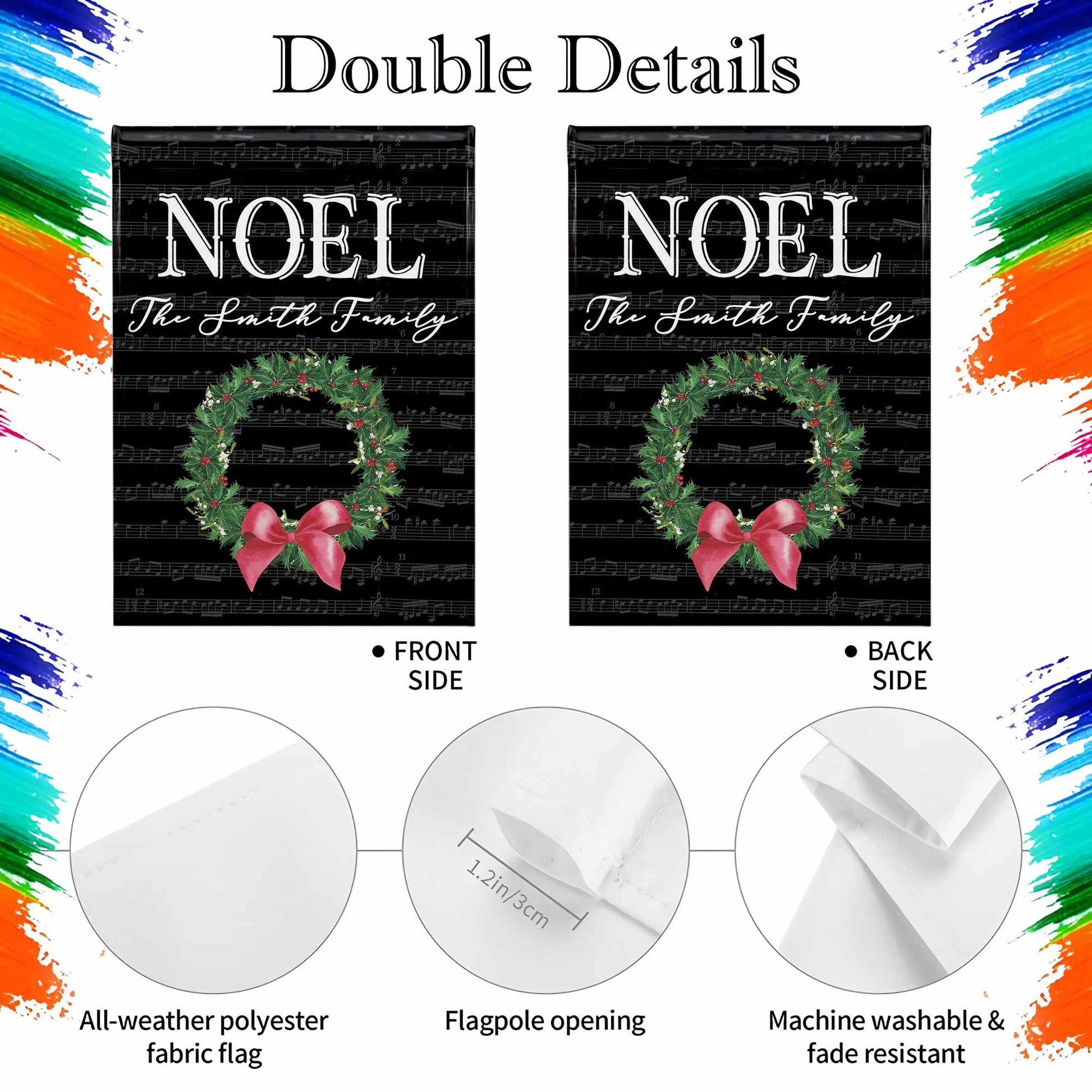 NOEL Christmas Wreath Music Notes