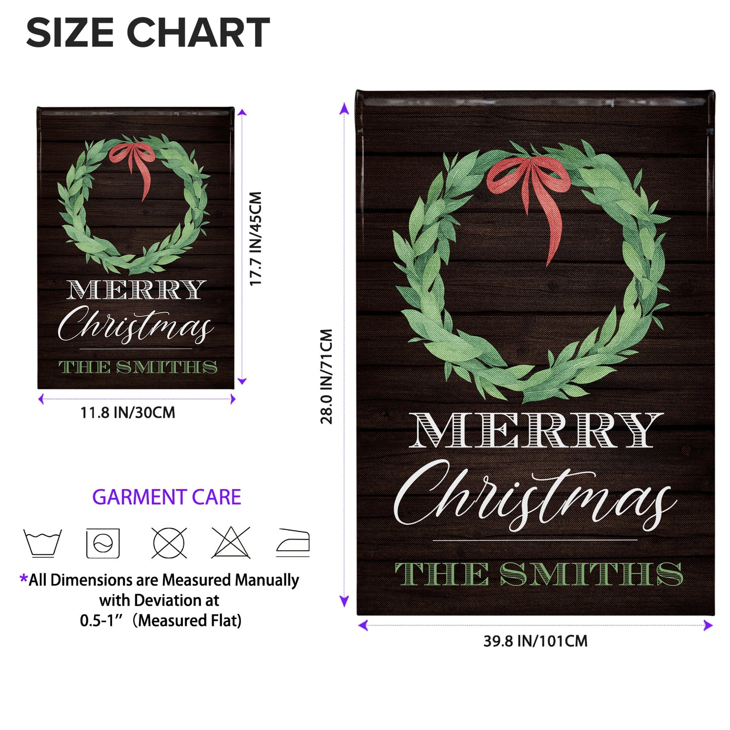 Merry Christmas Wreath On Wooden Background