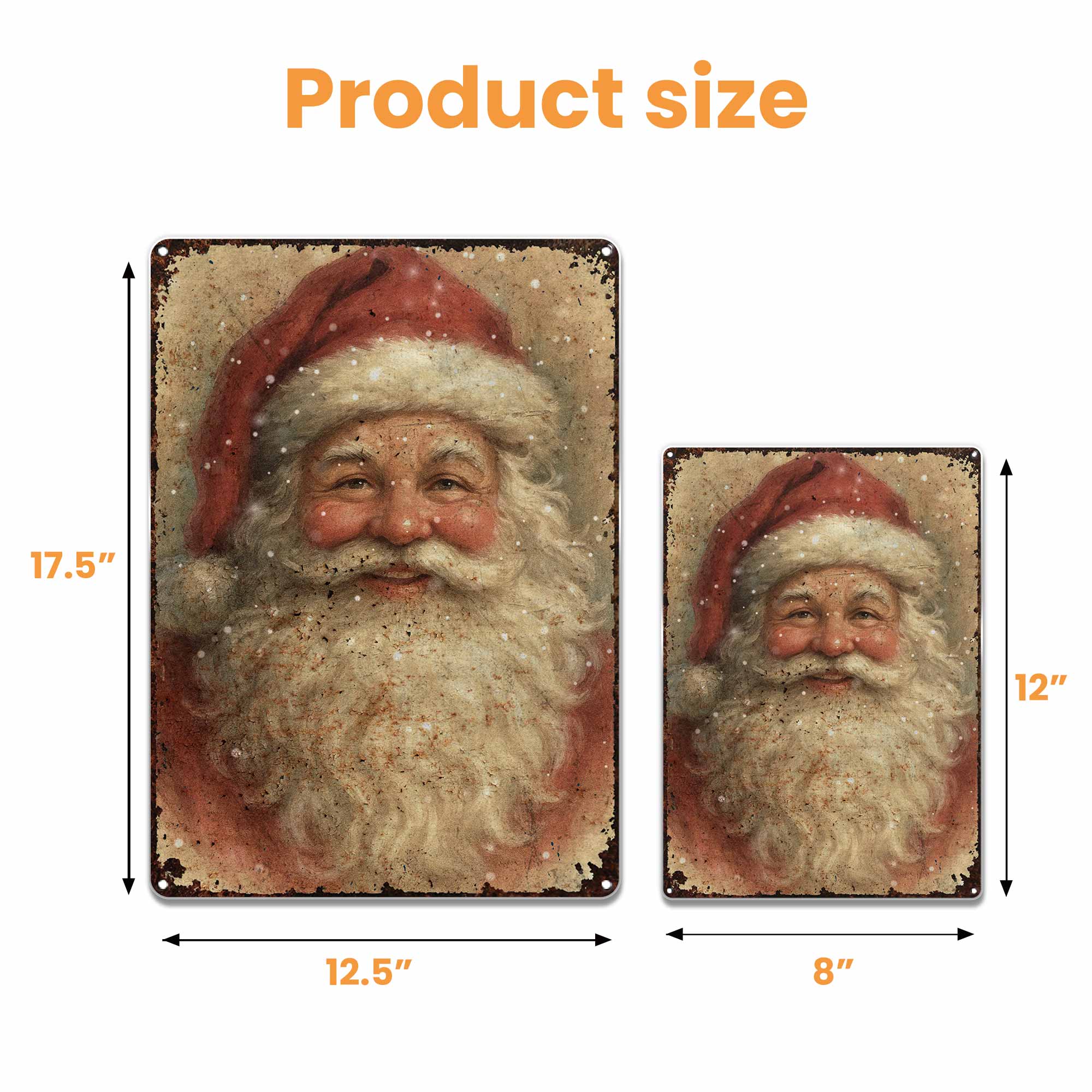 Vintage Santa Claus Illustration, Personalized Metal Sign, Gift