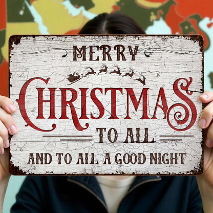 Merry Christmas To All Sleigh And Reindeer Sign