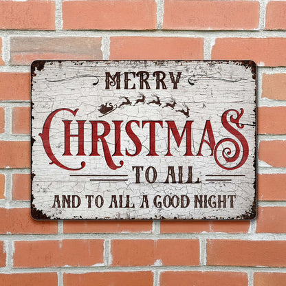 Merry Christmas To All Sleigh And Reindeer Sign