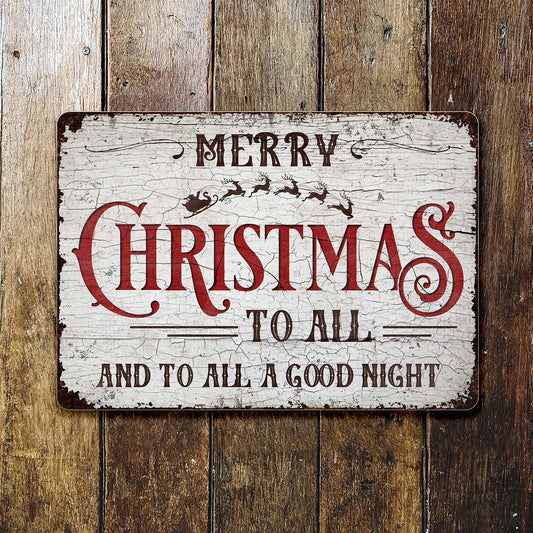 Merry Christmas To All Sleigh And Reindeer Sign