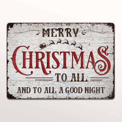 Merry Christmas To All Sleigh And Reindeer Sign
