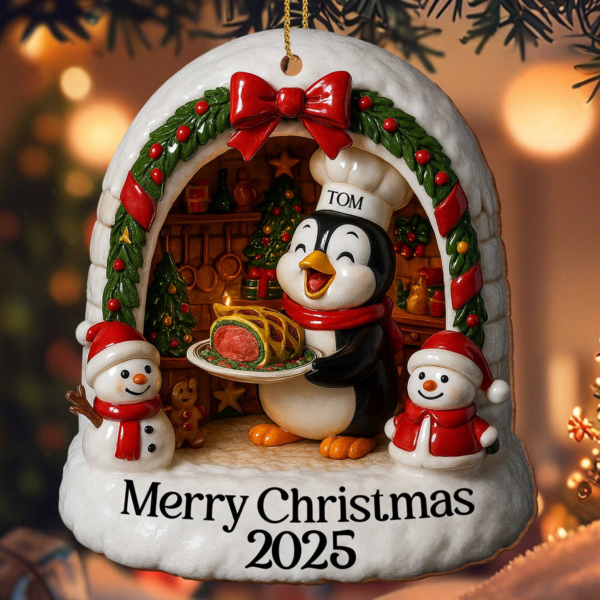 Merry Christmas Penguin And Snowmen