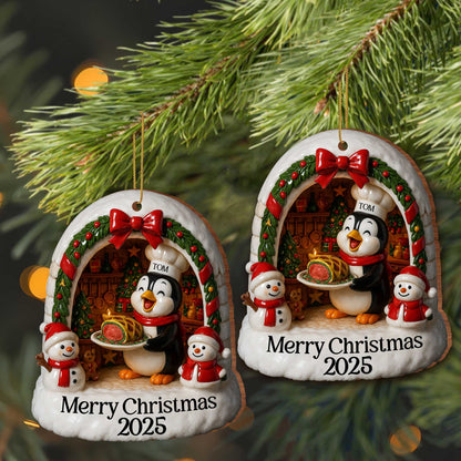 Merry Christmas Penguin And Snowmen