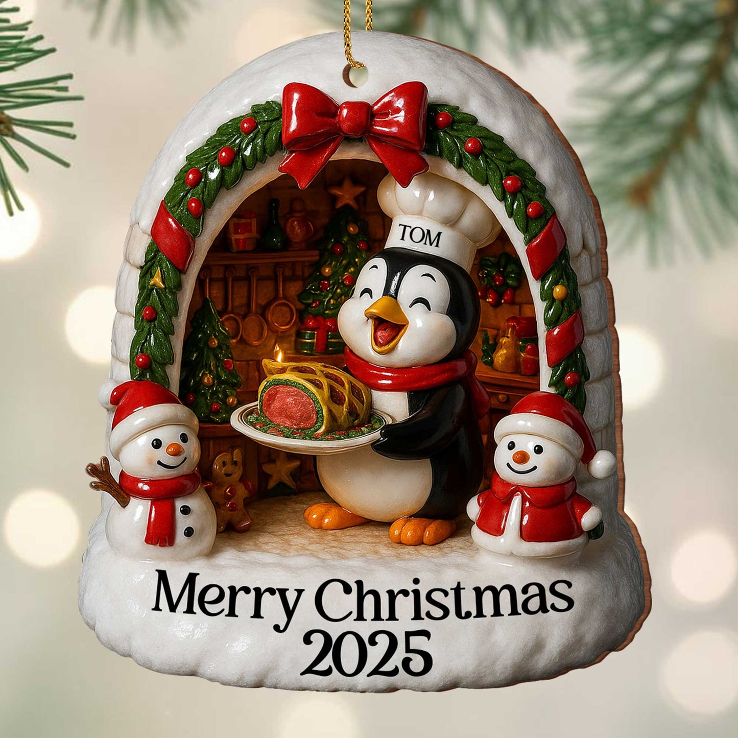 Merry Christmas Penguin And Snowmen