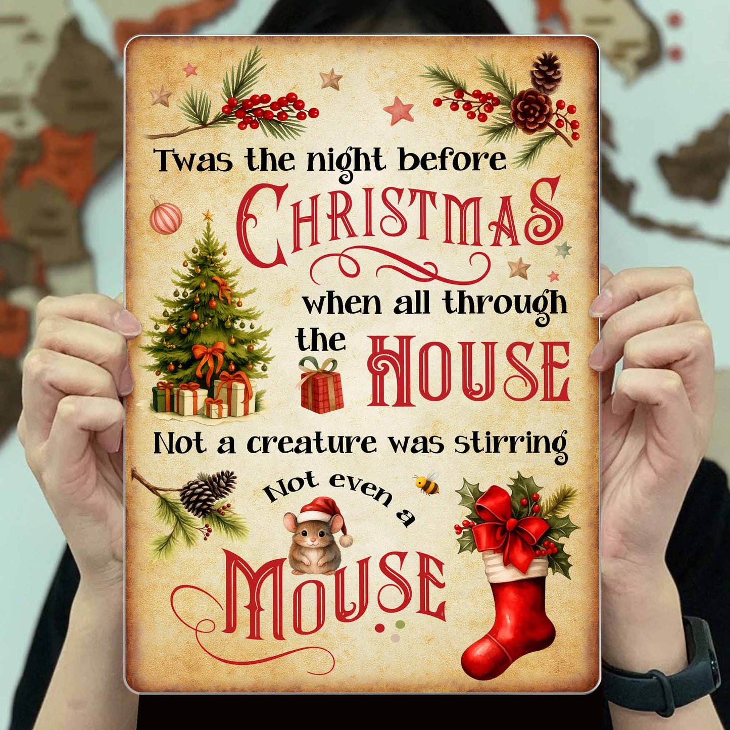 Twas The Night Before Christmas, Christmas Tree And Gifts