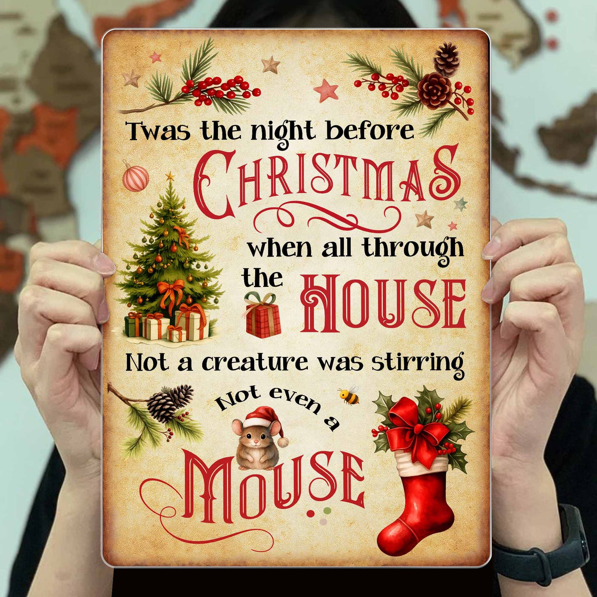 Twas The Night Before Christmas, Christmas Tree And Gifts