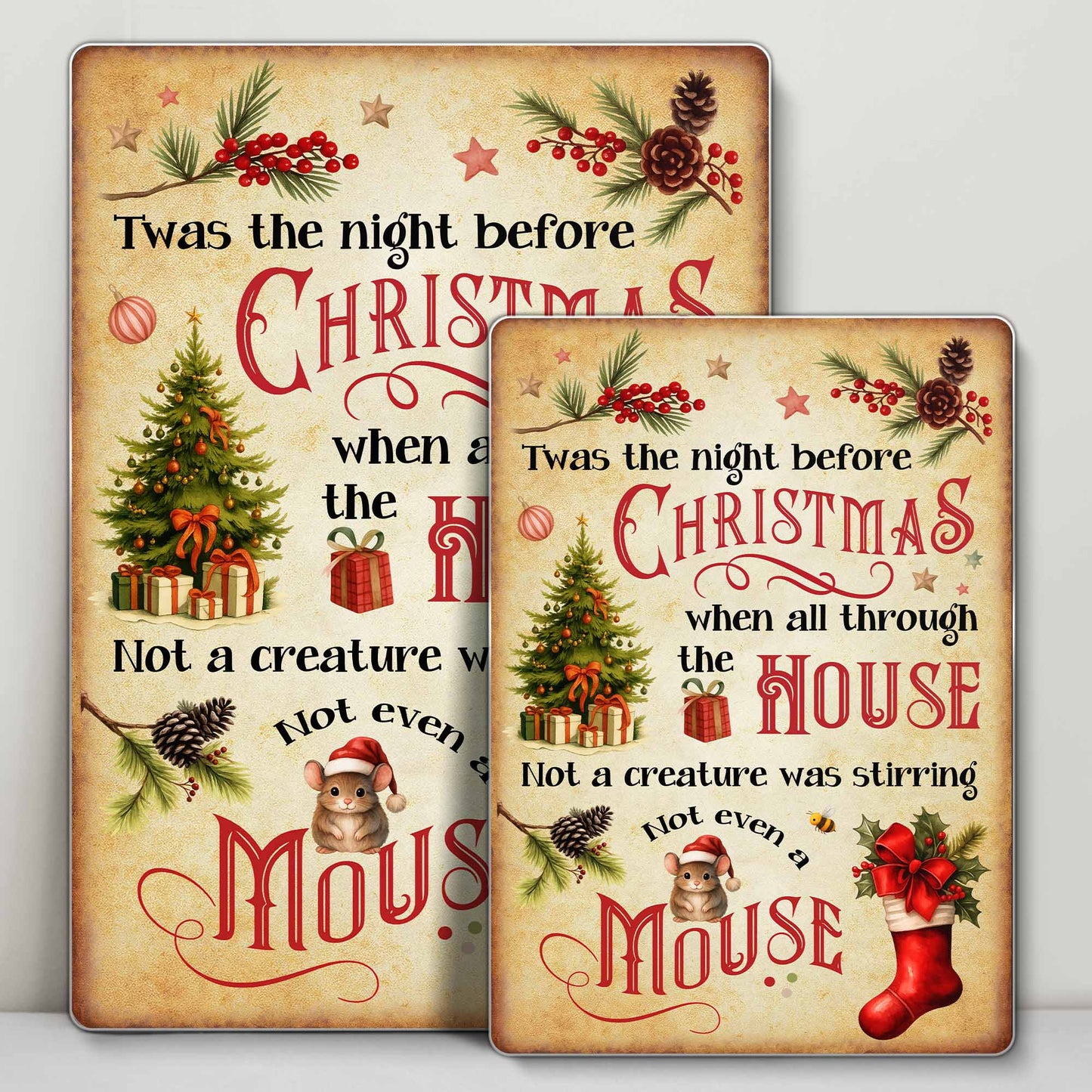 Twas The Night Before Christmas, Christmas Tree And Gifts