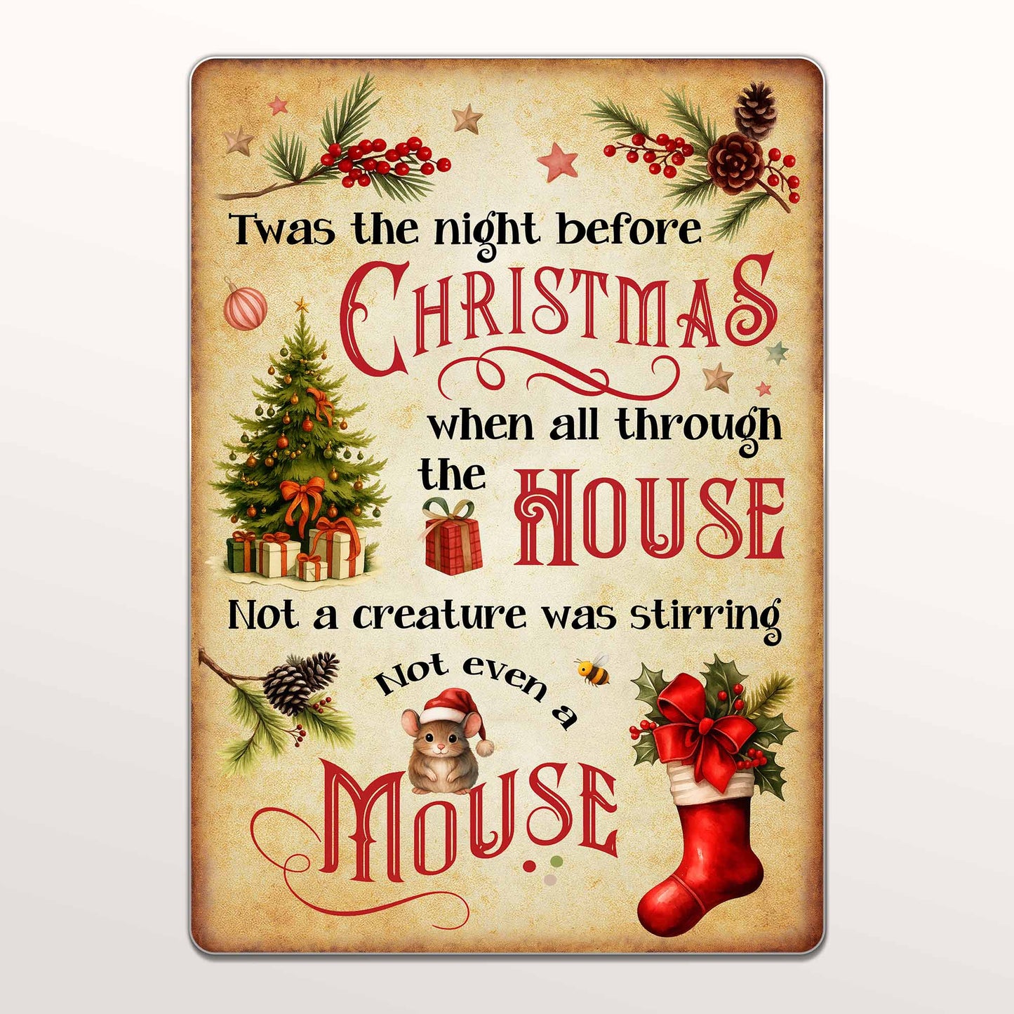 Twas The Night Before Christmas, Christmas Tree And Gifts