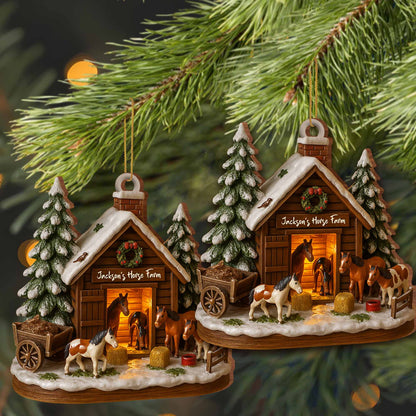 Customize Your Own Charming Horse Farm Ornament