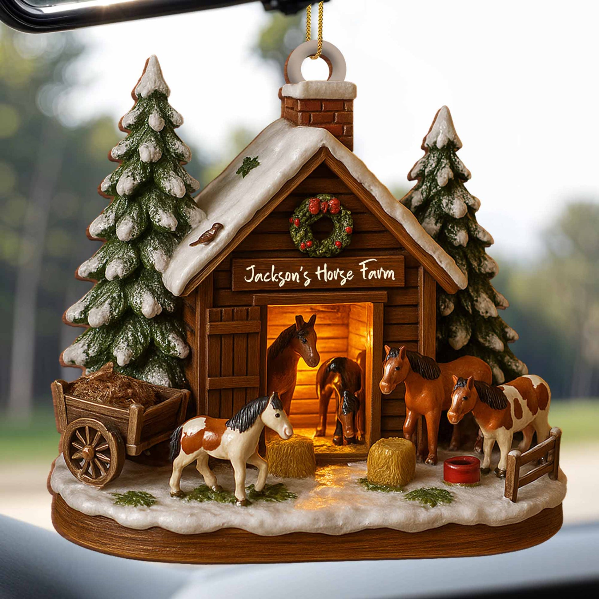 Customize Your Own Charming Horse Farm Ornament