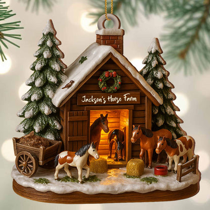 Customize Your Own Charming Horse Farm Ornament