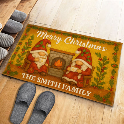 Merry Christmas With Santa Claus And Fireplace