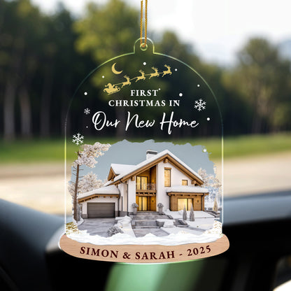 Aprecia cada momento, ama por siempre, corazón y llamas - Adorno acrílico personalizado, regalo de Navidad - XMAS050_ACO