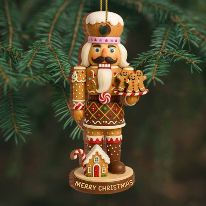 Merry Christmas Nutcracker With Gingerbread And Candy Cane