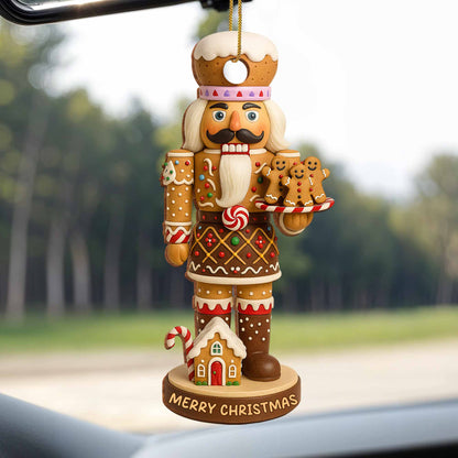 Merry Christmas Nutcracker With Gingerbread And Candy Cane