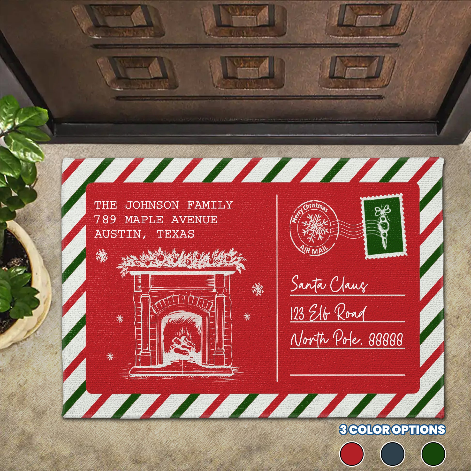 Merry Christmas From Your Family, Celebrate With Festive Fireplace Design