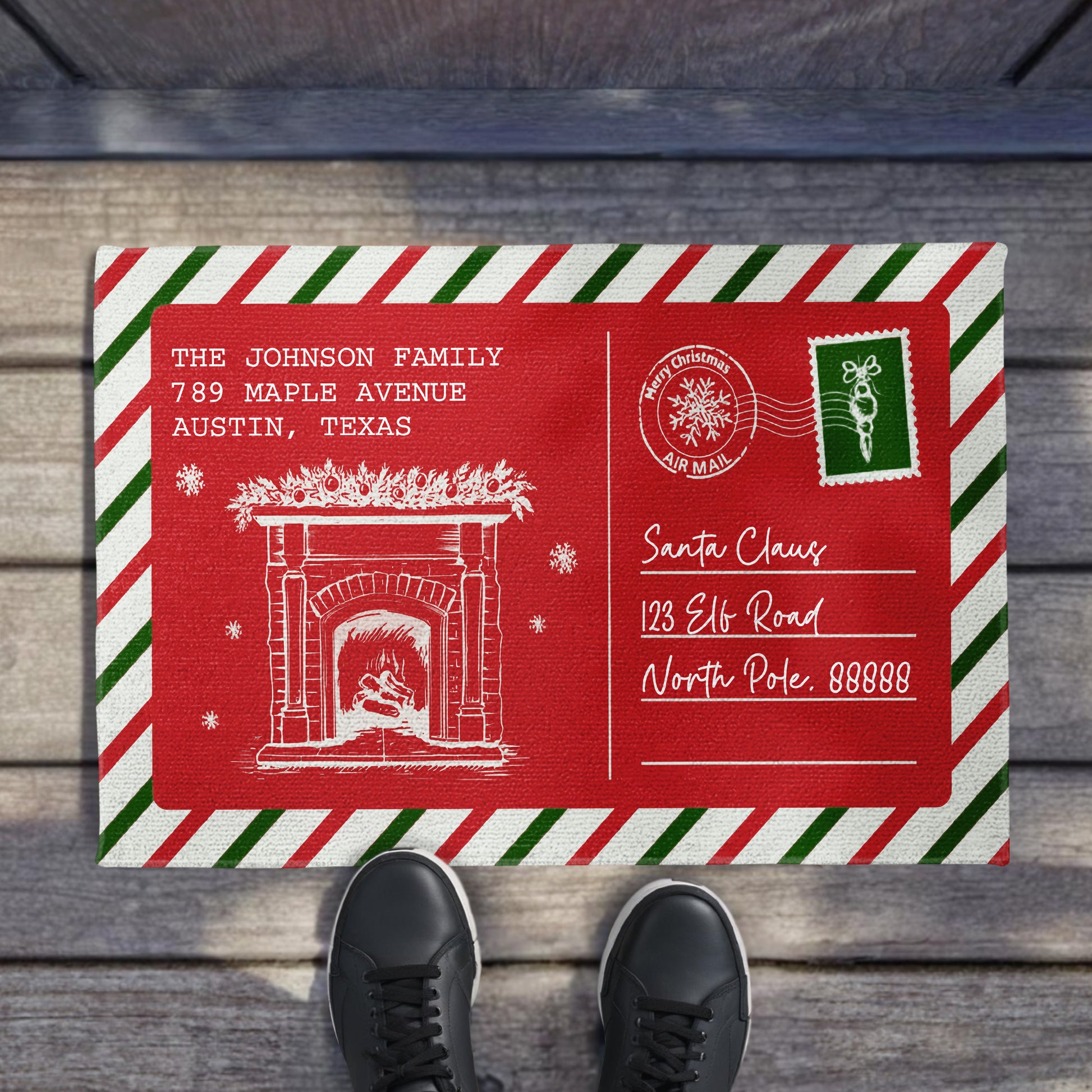 Merry Christmas From Your Family, Celebrate With Festive Fireplace Design