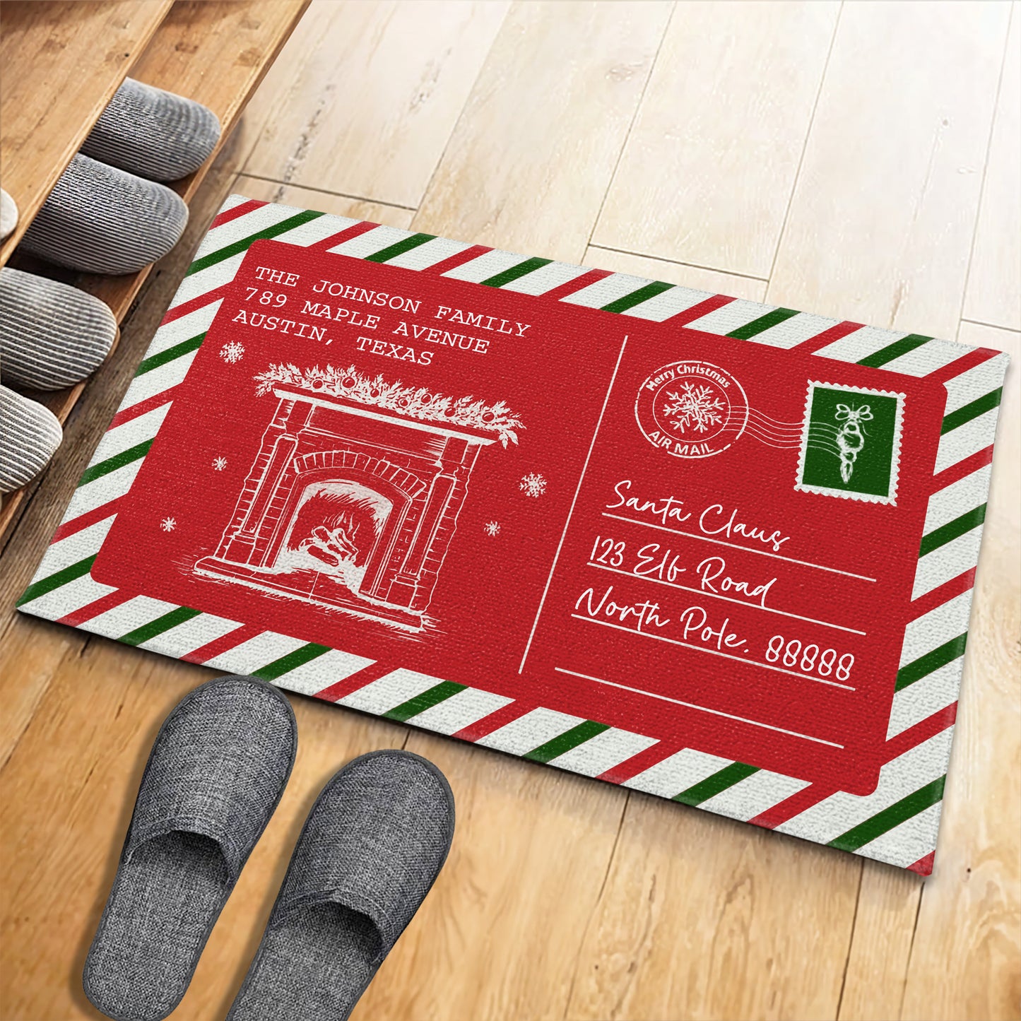 Merry Christmas From Your Family, Celebrate With Festive Fireplace Design